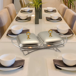 Vas pentru servire calda Klausberg KB-7922, 2x1.5 l, Sticla termorezistenta, Inox/Auriu