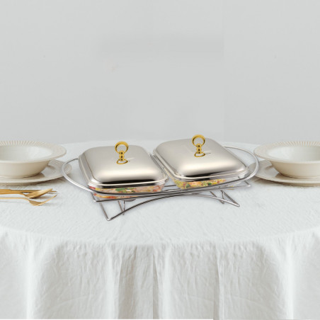 Vas pentru servire calda Klausberg KB-7922, 2x1.5 l, Sticla termorezistenta, Inox/Auriu