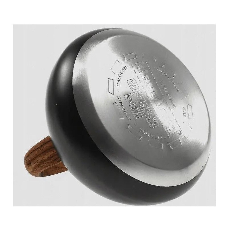 Ceainic cu fluier Klausberg KB 7565, 3 L, Baza groasa, Inductie, Negru/Maro