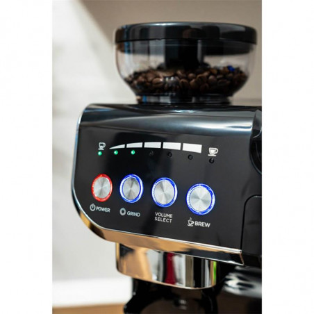 Espressor cu cafea boabe si capsule Oliver Voltz OV51171L8M, 2672W, 2 L, 5 adaptoare, 19 bar, Rasnita incorporata, Negru