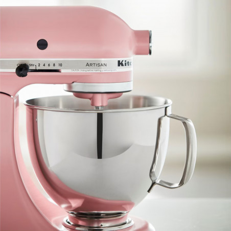 Mixer planetar KitchenAid Artisan Elegance 5KSM175PSEDR, 300 W, 4.8 l, Acționare directă, 10 viteze, Roz