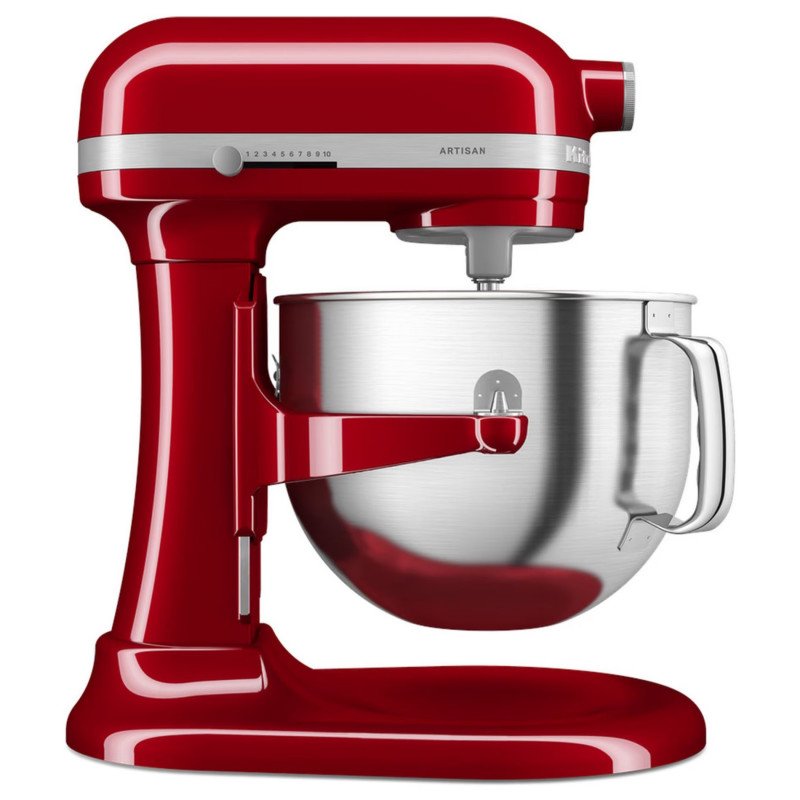 Mixer planetar KitchenAid Artisan 5KSM70SHXEER, 375 W, 6.6 L, 10 viteze, ridicare bol, roșu