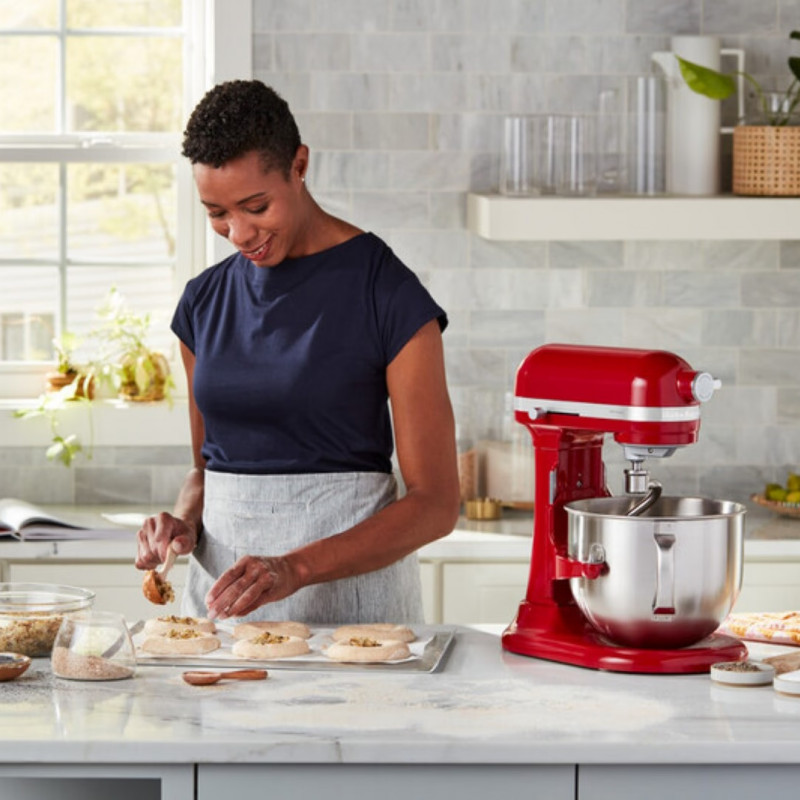 Mixer planetar KitchenAid Artisan 5KSM70SHXEER, 375 W, 6.6 L, 10 viteze, ridicare bol, roșu