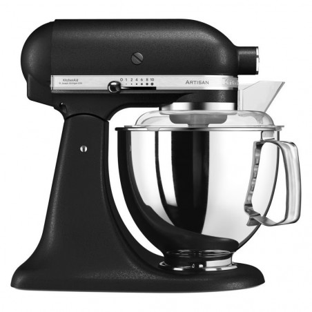 Mixer planetar KitchenAid Artisan Elegance 5KSM175PSEBK, 300 W, 4.8 l, acționare directă, 10 viteze, negru mat