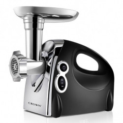 Mașină de tocat carne Crown MTG-4512HB, 1200W, Atașament pentru roșii și cârnați, Reverse, Negru/inox