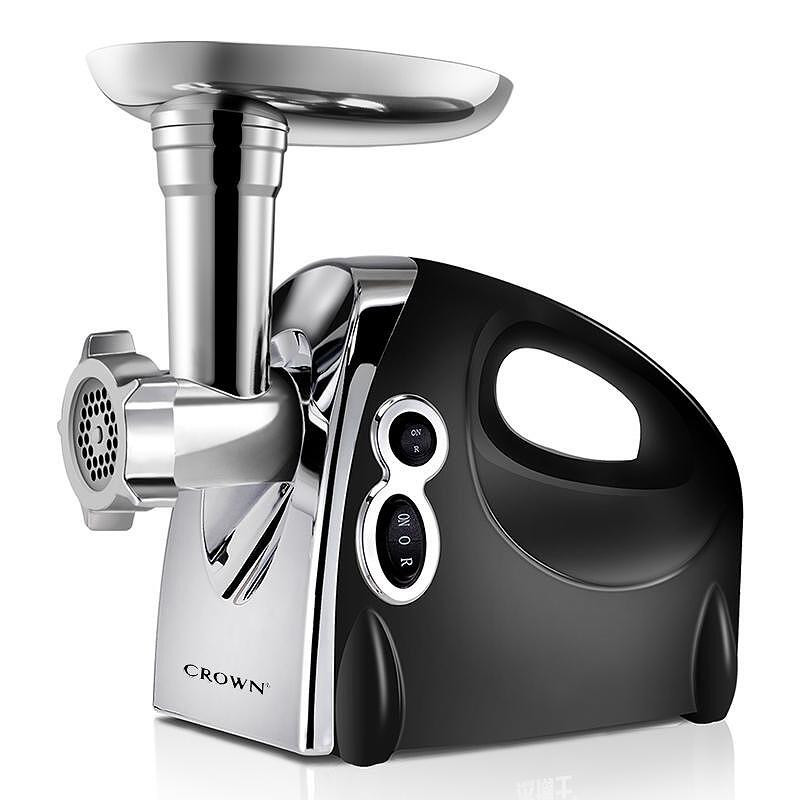 Mașină de tocat carne Crown MTG-4512HB, 1200W, Atașament pentru roșii și cârnați, Reverse, Negru/inox
