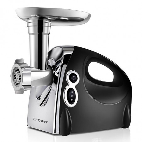 Mașină de tocat carne Crown MTG-4512HB, 1200W, Atașament pentru roșii și cârnați, Reverse, Negru/inox