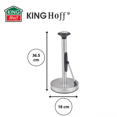 Suport pentru hârtie de bucătărie Kinghoff KH 1955, 36,5 cm, Oțel inoxidabil, Argint