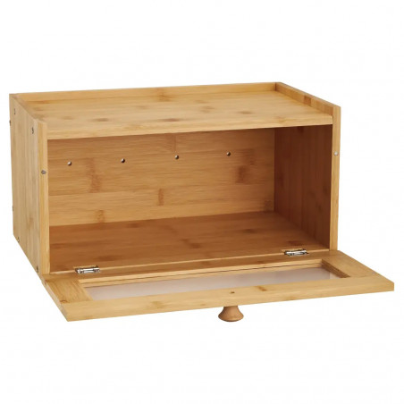 Cutie pentru paine Klausberg KB 7923, 35.5 cm, Fereastra acrilica, Bambus, Maro