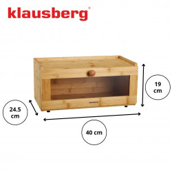 Cutie de pâine Klausberg KB 7924, 40 cm, Acrilic frontal, Bambus, Maro