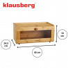 Cutie de pâine Klausberg KB 7924, 40 cm, Acrilic frontal, Bambus, Maro