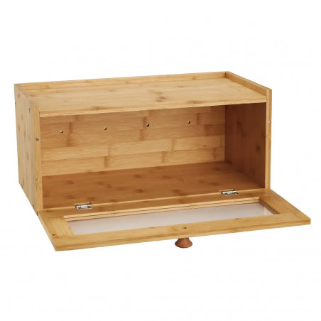 Cutie de pâine Klausberg KB 7924, 40 cm, Acrilic frontal, Bambus, Maro