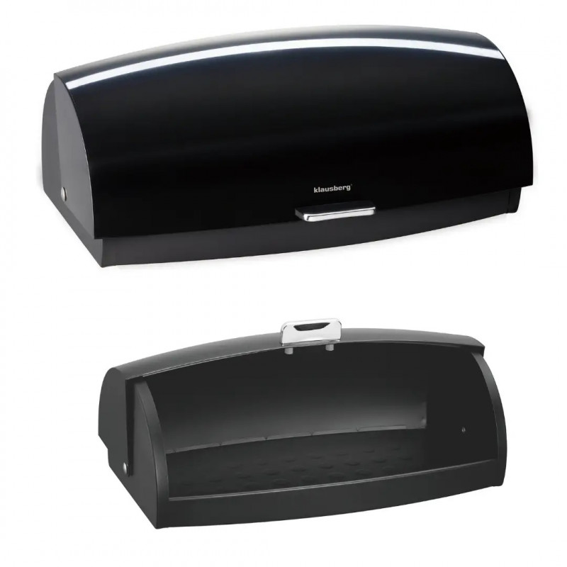 Cutie pentru paine Klausberg KB 7931, 45 cm, Maner ergonomic, Metal, Negru