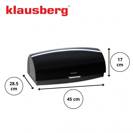 Cutie pentru paine Klausberg KB 7931, 45 cm, Maner ergonomic, Metal, Negru
