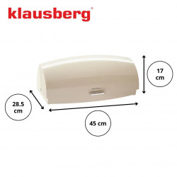 Cutie pentru paine Klausberg KB 7932, 45 cm, Maner ergonomic, Metal, Bej