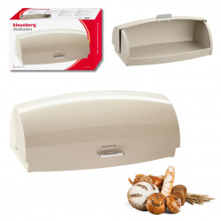 Cutie pentru paine Klausberg KB 7932, 45 cm, Maner ergonomic, Metal, Bej