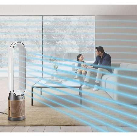 Purificator și răcitor de aer Dyson PC2 De-NOx TP12 Wh/Gd, 40W, 40 m2, 10 viteze, oscilație, HEPA, MyDyson™, Wi-Fi, LCD, inteligent, control vocal, mod automat, alb/dorat
