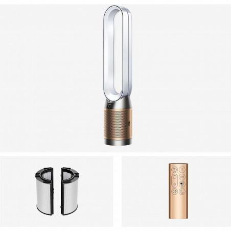 Purificator și răcitor de aer Dyson PC2 De-NOx TP12 Wh/Gd, 40W, 40 m2, 10 viteze, oscilație, HEPA, MyDyson™, Wi-Fi, LCD, inteligent, control vocal, mod automat, alb/dorat