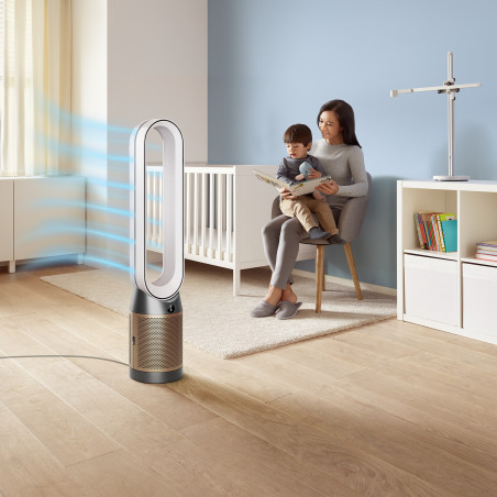 Purificator și răcitor de aer Dyson Cool Formaldehyde™ TP09, 40W, 40 m2, 10 viteze, oscilație, HEPA, Wi-Fi, LCD, control vocal, alb/dorat