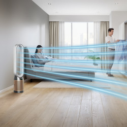 Purificator și răcitor de aer Dyson Cool Formaldehyde™ TP09, 40W, 40 m2, 10 viteze, oscilație, HEPA, Wi-Fi, LCD, control vocal, alb/dorat