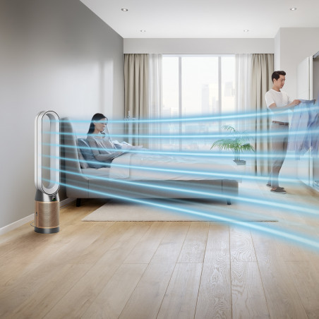 Purificator și răcitor de aer Dyson Cool Formaldehyde™ TP09, 40W, 40 m2, 10 viteze, oscilație, HEPA, Wi-Fi, LCD, control vocal, alb/dorat