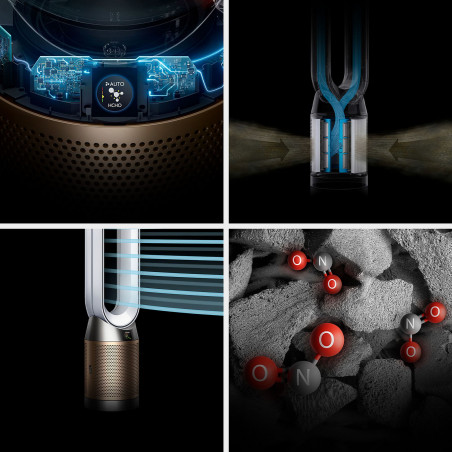 Purificator și răcitor de aer Dyson Cool Formaldehyde™ TP09, 40W, 40 m2, 10 viteze, oscilație, HEPA, Wi-Fi, LCD, control vocal, alb/dorat
