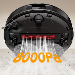 Robot aspirator Roborock QR 598, 8000 Pa, 5200 mAh, 60W, 3D mapping, Statie de incarcare, Autonomie 3 ore, Negru