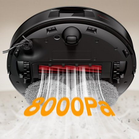Robot aspirator Roborock QR 598, 8000 Pa, 5200 mAh, 60W, 3D mapping, Statie de incarcare, Autonomie 3 ore, Negru
