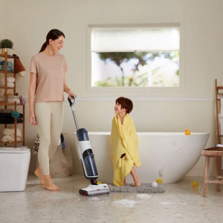 Aspirator vertical 5in1 Roborock Dyad Pro Combo R300002, 17000 Pa, 300 m2, 0.46 l, 4 moduri, Auto-curățare,, Autonomie până la 60 min, Alb
