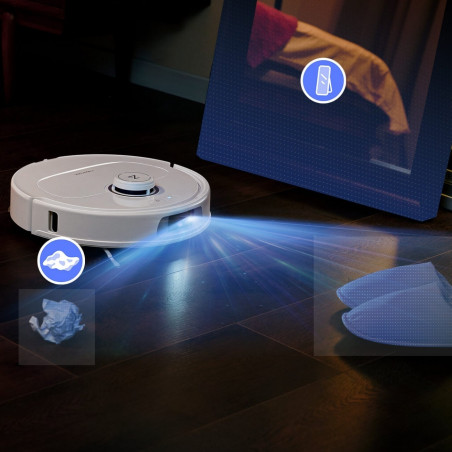 Aspirator robotizat Roborock Q Revo Max V, 7000Pa, 180 min, 300 m2, Dry/Mocro, Wi-Fi, PreciSense® LiDAR + Reactive AI, Asistent vocal, alb