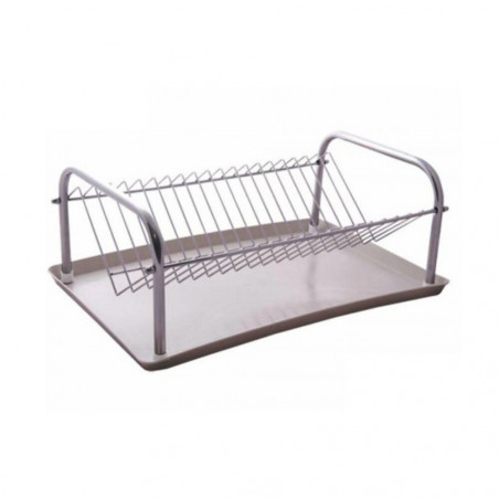 Uscător de vase Rosini SS-10402, Tavă de scurgere detașabilă 16x40x25 cm, argintiu