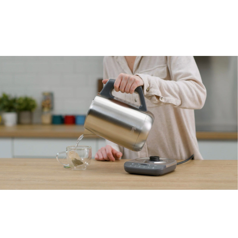 Fierbator electric Ninja KT201EU, 3000W, 1.7L, Fierbere rapida, Mentine temperatura, Setari inteligente, Iluminare, Inox