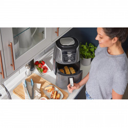 Friteuza cu aer cald Ninja AF160EU, 2470W, 5,2 l, 6 programe, Max Crisp, Gri