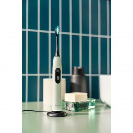 Periuta de dinti electrica sonica Beurer SC 50, 80000 rpm, 5 moduri, Timer, Autonomie 22 zile, Afisaj LED, Tip-C + Placa magnetica, Verde