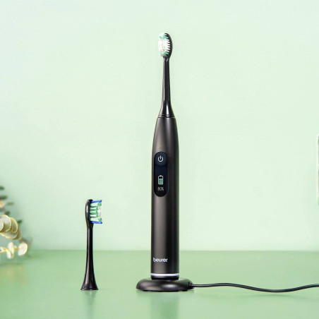 Periuta de dinti electrica sonica Beurer SC 50, 80000 rpm, 5 moduri, Timer, Autonomie 22 zile, Afisaj LED, Tip-C + Placa magnetica, Negru
