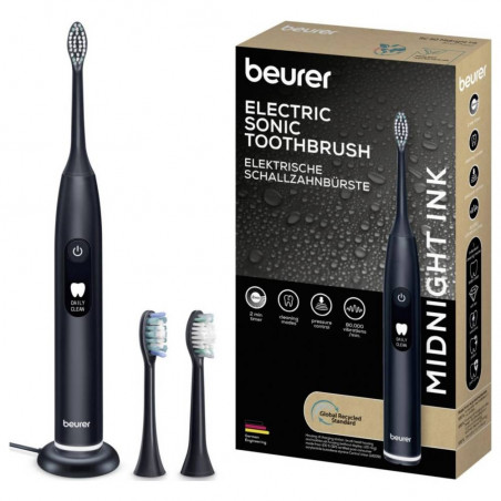 Periuta de dinti electrica sonica Beurer SC 50, 80000 rpm, 5 moduri, Timer, Autonomie 22 zile, Afisaj LED, Tip-C + Placa magnetica, Negru