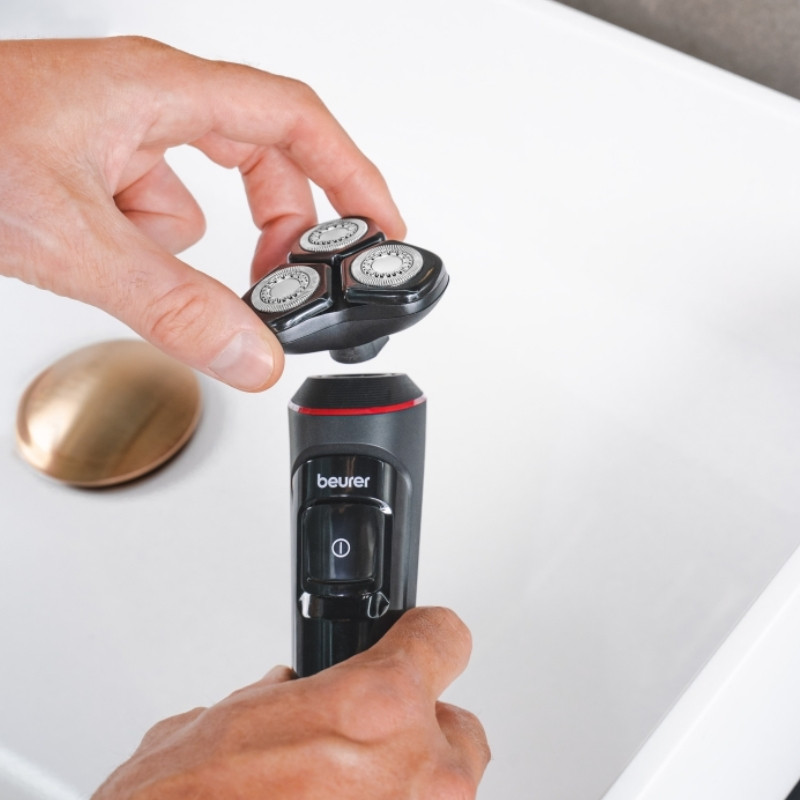 Aparat de ras electric Beurer MN8X, 60 min, fixare magnetică, cap 360°, încărcare rapidă, LED, umed/uscat, USB-C, negru