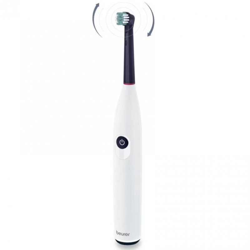 Periuta de dinti electrica Beurer TB 15, 2 programe, Temporizator, Oscilant-pulsant, Autonomie 12 zile, Indicatoare LED, Compatibilitate capete Oral-B, Alb