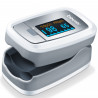 Beurer PO 30 Medical Fingertip Pulse Oximetru, SpO₂, puls, fără sânge și fără durere, OLED, afișaj grafic, CE, IP22, gri / alb