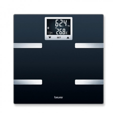 Beurer BF 720 BT, Până la 180 kg, 8 funcții, Memorie, LCD, Cifre mari, Start rapid, Recunoaștere automată a utilizatorului, Negru