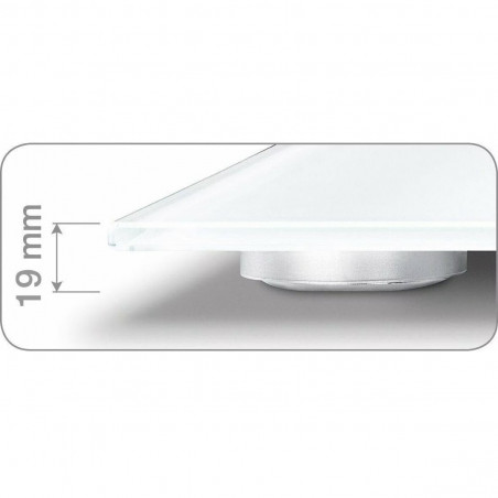 Beurer GS 10, Până la 180 kg, Design subțire, Sticlă călită, Suport de citire, LCD, Gri