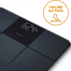 Beurer GS 235, Până la 180 kg, Cifre mari, Sticlă călită, Magic LED, Suprafață antiderapantă, Negru