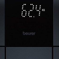 Beurer GS 235, Până la 180 kg, Cifre mari, Sticlă călită, Magic LED, Suprafață antiderapantă, Negru