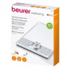 Cantar de bucatarie Beurer DS 61, Pana la 5 kg, Tare, Touch, Sticla, Analiza nutritionala a 950 de alimente, Memorie, Transparent/Gri