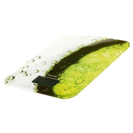 Cântar de bucătărie Beurer KS 19 Fresh, Până la 5 kg, Tare, Control tactil, LCD, Sticlă, Ultra-subțire, Verde