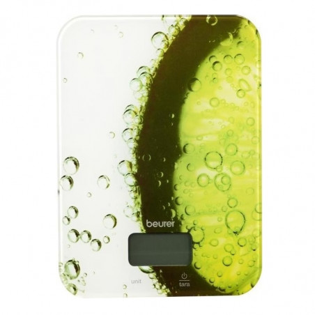 Cântar de bucătărie Beurer KS 19 Fresh, Până la 5 kg, Tare, Control tactil, LCD, Sticlă, Ultra-subțire, Verde