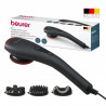 Aparat de masaj Beurer MG 24, 12W, încălzire, vibrații, 3 atașamente, 2 trepte, LED, negru