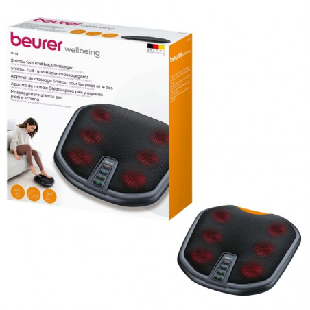 Aparat de masaj Beurer FM 70, 36W, Shiatsu, spate și picioare, 18 capete, 3 viteze, încălzire, husă, negru