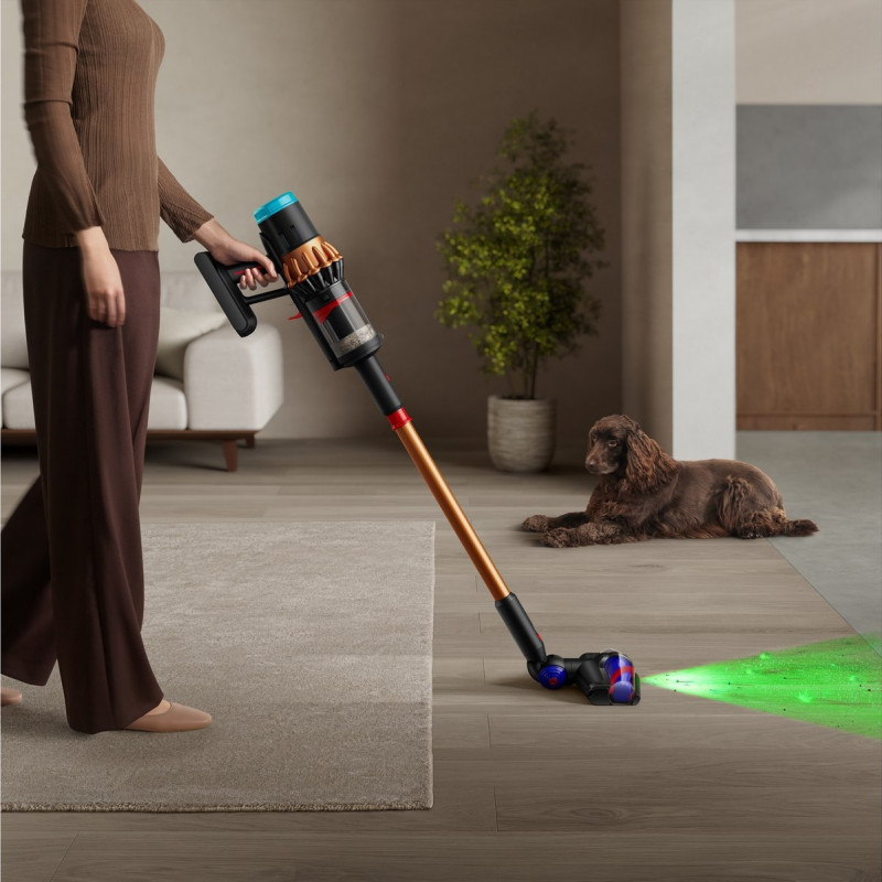 Aspirator vertical Dyson V16 Piston Animal 492963-01, 315AW, 900W, 1.3L, 70 min, CleanCompaktor™, Hyperdymium™, MyDyson™, HEPA, LCD, Negru/Cupru