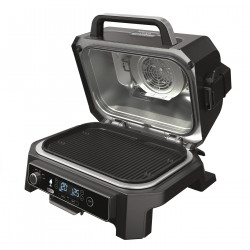 Gratar electric Ninja OG850EU, 1700W, 4 programe, 45x29 cm, 240C, ceramica Plocha, Tehnologie Woodfire, IPX4, Negru